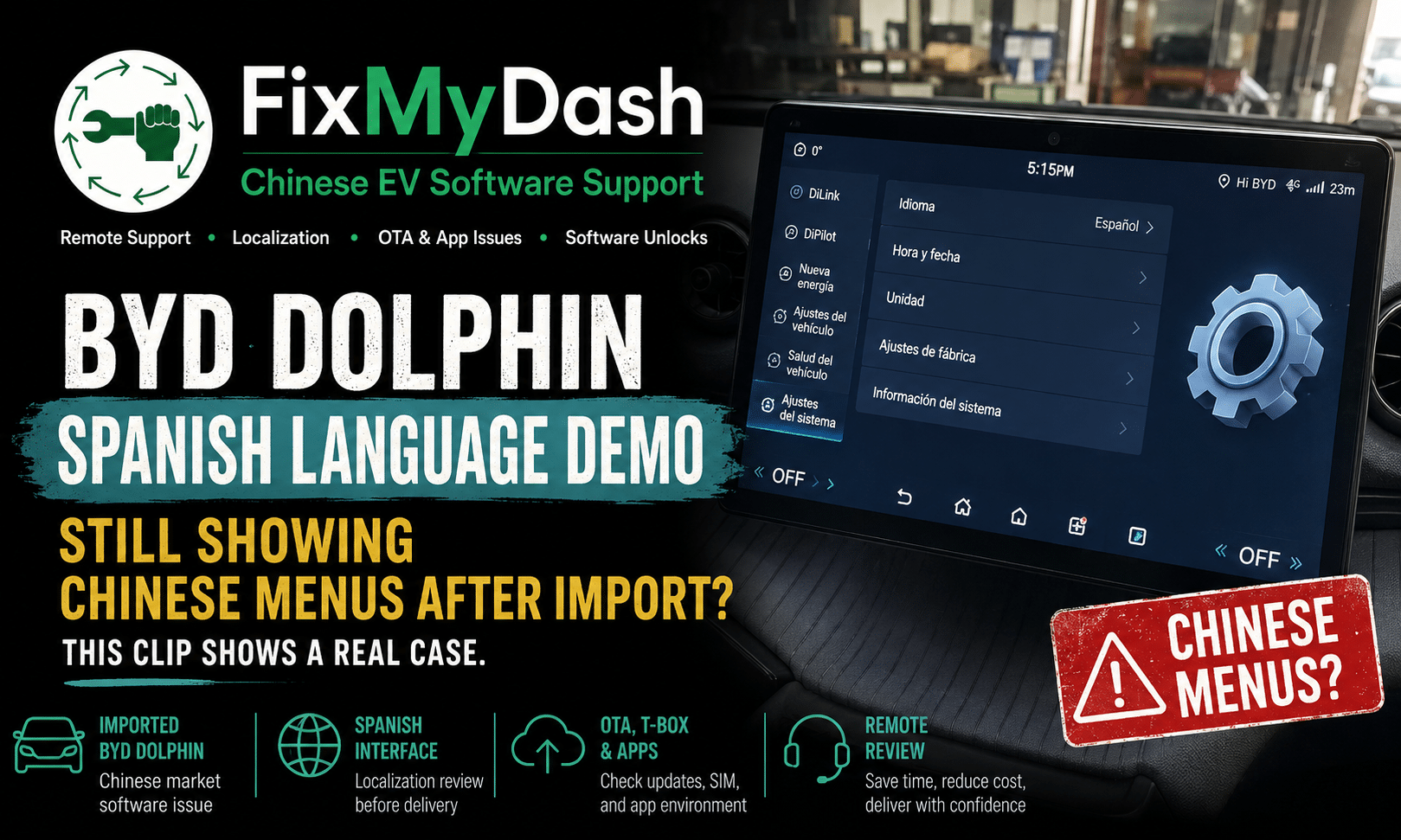 BYD Dolphin Spanish Language Demo for Imported EVs